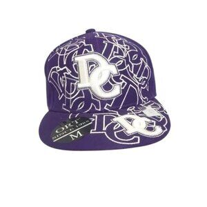 DC Washington City Hunter Baseball Cap Hat Mens M Purple Logo Fitted Embroidered